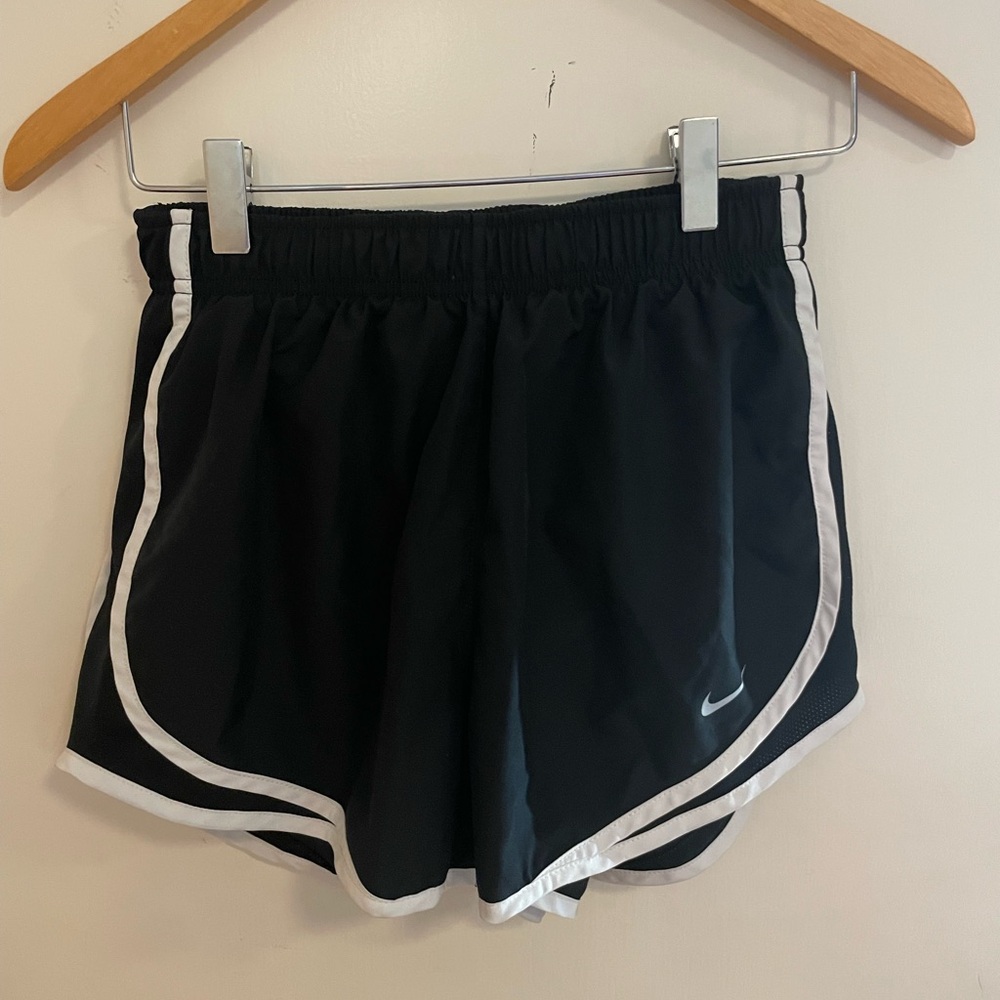Nike Women's Black and White Athletic Shorts